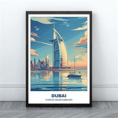 Dubai Travel Printable Poster United Arab Emirates Travel Poster