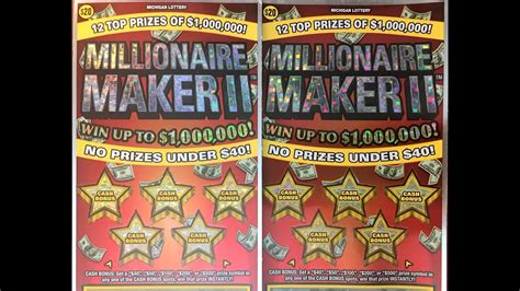 Millionaire Maker Ii New Release Michigan Lottery Instant Ticket Youtube