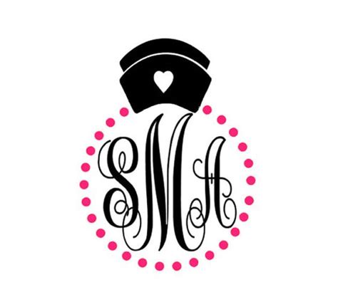 Custom Nurse Monogram Decal Nursing Monogram Vinyl Personalized