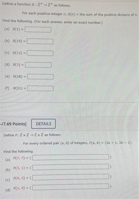 Solved Define A Function S Z Z As Follows For Each Chegg