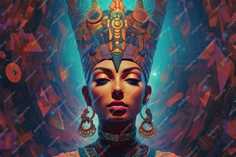 Premium Ai Image Nefertiti Portrait Illustration