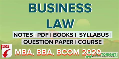 Business Law Notes Pdf Books Mba Bba Bcom