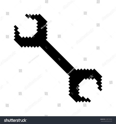 Pixelart Wrench Tool Stock Vector Royalty Free