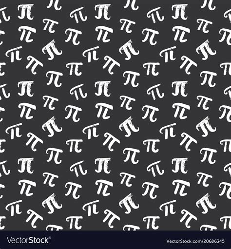 Pi Symbol Seamless Pattern Hand Drawn Sketched Vector Image