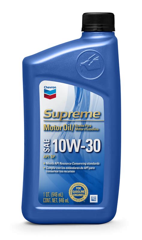 Chevron Supreme Motor Oil 10w 30 1 Quart