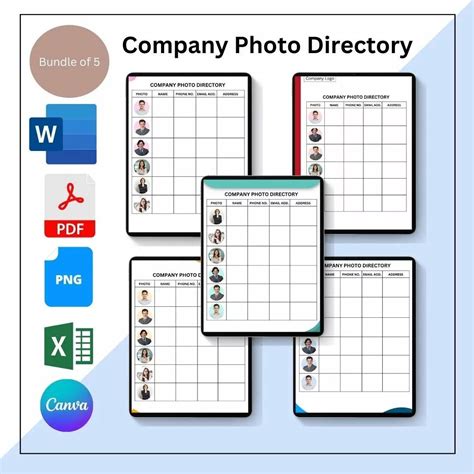 Company Photo Directory Template Printable In Pdf Word Excel In 2022