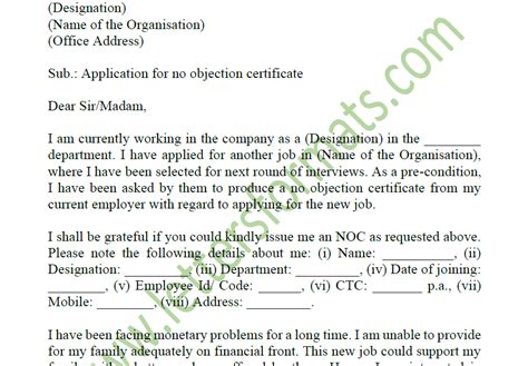 No Objection Letter For Visa Application And Sample Schengen Travel