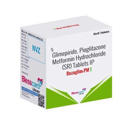 Glimepiride 1mg Metformin 500mg Pioglitazone 15mg Tablets At Rs