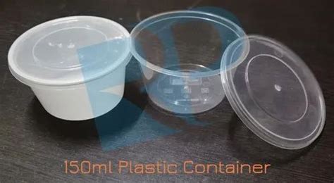 White Polypropylene Ml Round Plastic Pp Container For Food