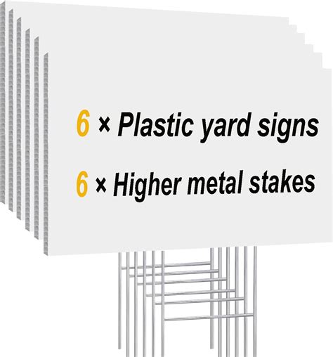 Battipaw 4packs Blank Yard Signs With Stakes Waterproof