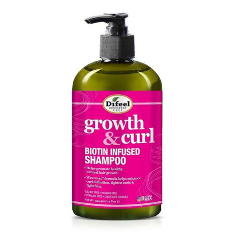 Difeel Growth And Curl Biotin Shampoo 12 Oz