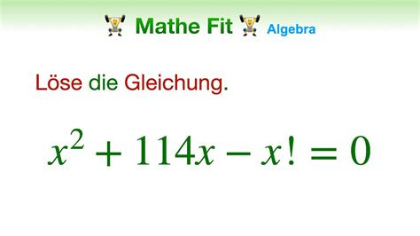 Mathe Fit 99 Gleichungen mit einer Fakultät lösen Lasst uns