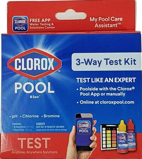 Clorox Pool and Spa 3 Way Test Kit Water Test for pH Chlorine Bromine ...