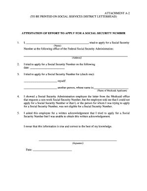 Fillable Online Health Ny Attestation Of Effort To Apply For A Social