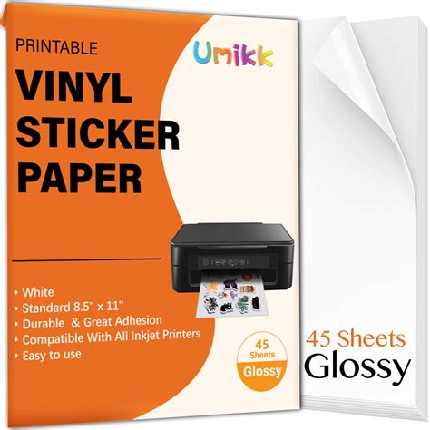 Snapklik Printable Vinyl Sticker Paper Sheets Glossy White