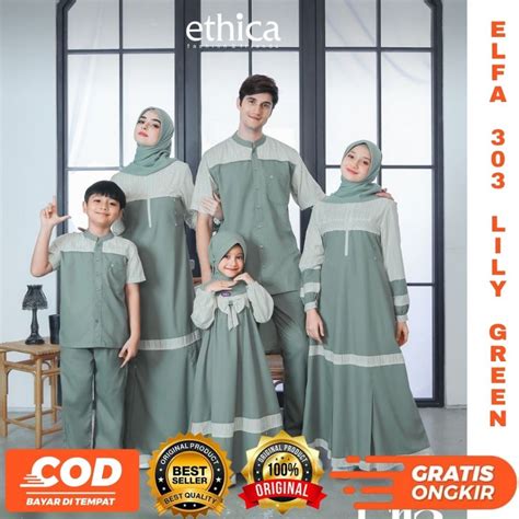 Jual ELFA 303 LILY GREEN SARIMBIT KELUARGA TERBARU BY ETHICA Shopee