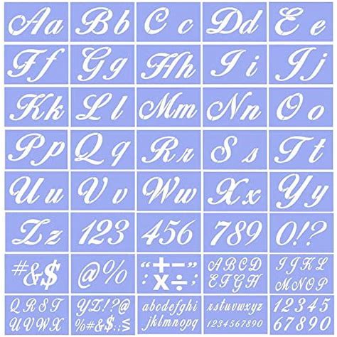 Letter Stencils For Painting On Wood Alphabet Stencils With Calligraphy Large Font And Cursive