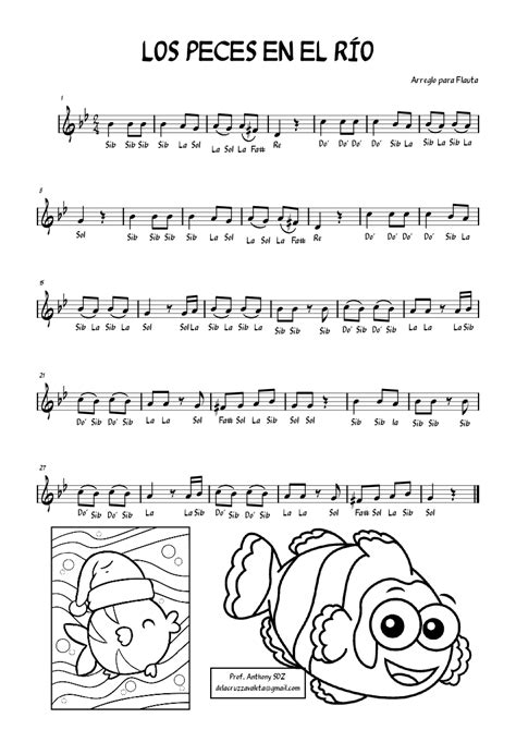 Los Peces En El RÍo Sheet Music For Flute Solo