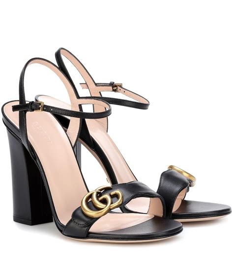 Gucci Marmont Embellished Suede Sandals In Black The Volte