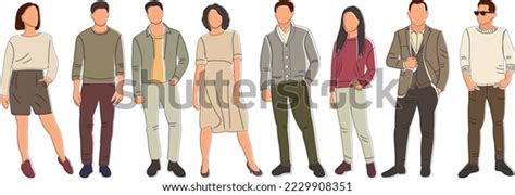 People Standing Sketch Contour Vector Stock Vector (Royalty Free ...