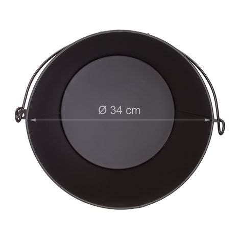 Relaxdays Cubo Para Cenizas De Chimenea Con Tapa Y Asa Acero Negro