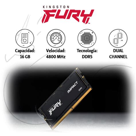 Ripley MEMORIA RAM FURY IMPACT DDR5 16GB 4800 MHZ PARA LAPTOP