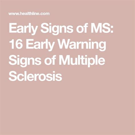 MS Symptoms: Early, in Women, Men, and More | Ms symptoms, Multiple ...