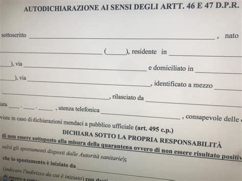 Coronavirus Viminale Pubblica Nuovo Modello Di Autocertificazione Si