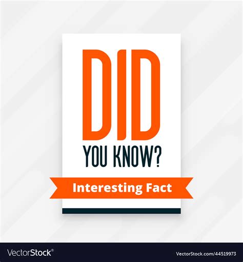 Did you know facts banner design Royalty Free Vector Image