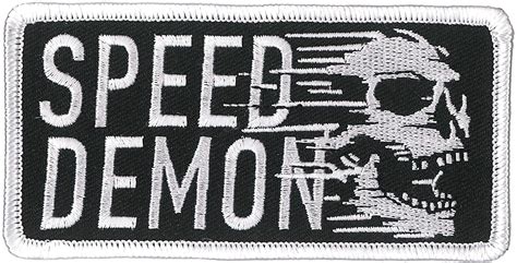 Speed Demon Skull Patch High Thread Iron On Heat Sealed Backing Sew