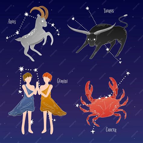 Premium Vector | Astrological star signs vector set