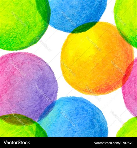 Bright Rainbow Colors Watercolor Painted Circles Vector Image