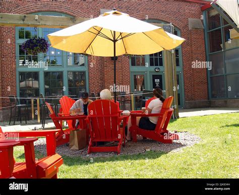 Eating Outdoors At Founders Hallcharlottetownpei Stock Photo Alamy