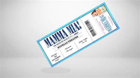 Mamma Mia The Musical Custom Theatre Ticket Fake Ticket Surprise