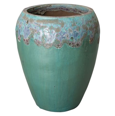 Large Ceramic Edged Glazed Pot - Mecox Gardens