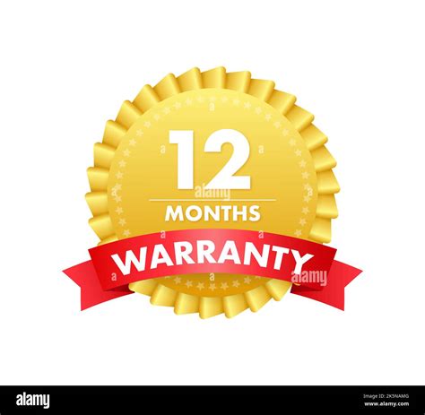 12 Months Warranty Support Service Icon Vector Stock Illustration