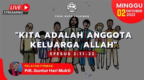 Ibadah Live Streaming Minggu 02 Oktober 2022 Perjamuan Kudus HPKD