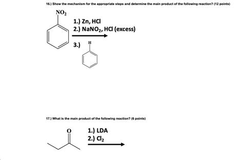 SOLVED: 16.) Show the mechanism for the appropriate steps and determine ...