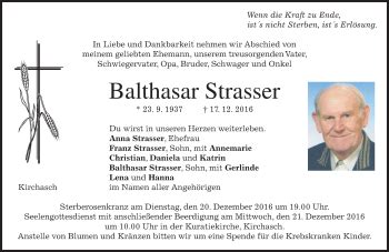 Traueranzeigen Von Balthasar Strasser Trauer Merkur De