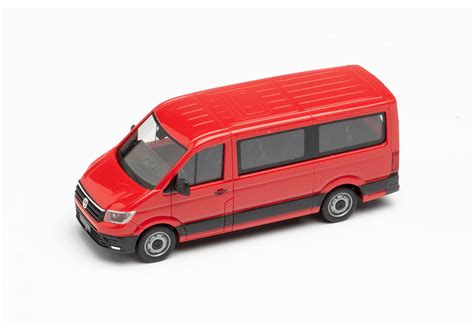 Herpa 095846 VW Crafter Bus FD Rot Modellfahrzeug H0 1 87 Miniatur