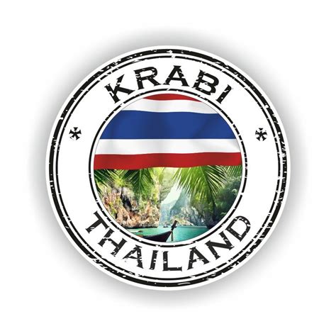 Thailand Krabi Seal Sticker Round Flag For Laptop Book Fridg Inspire