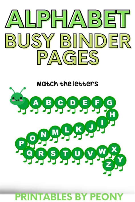 Image With Text That Says Alphabet Busy Binder Pages Below Is A Mock Up