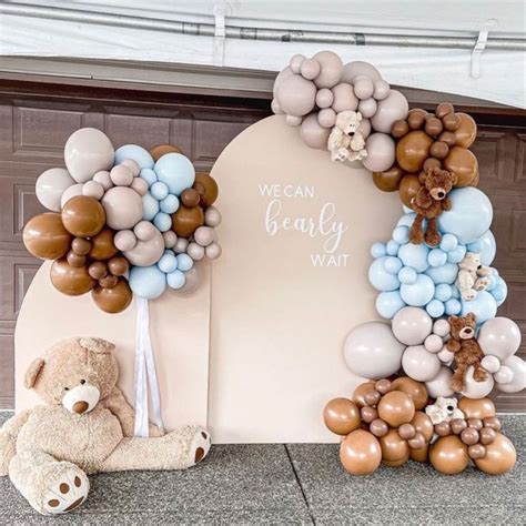 Pastel Blue Teddy Bear Balloon Garland Kit We Can Bearly Etsy Baby