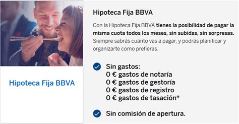 Hipoteca Fija de BBVA sin comisión de apertura