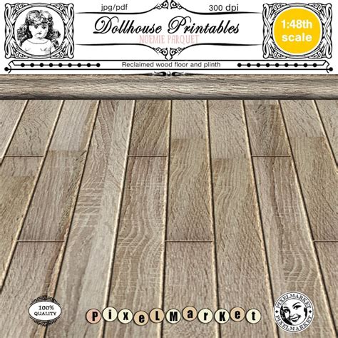 DOLLHOUSE Quarter Scale Printable Wood Floor Reclaimed Wooden Etsy