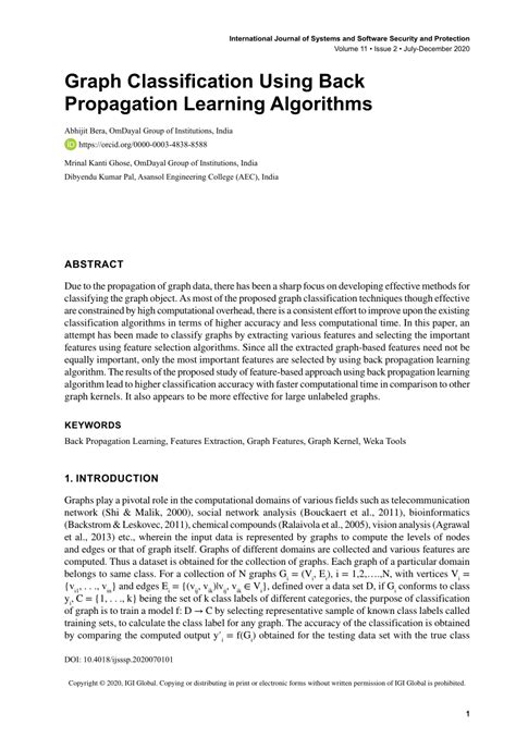 Pdf Graph Classification Using Back Propagation Learning Algorithms