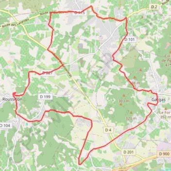 Trace GPS Les ocres Roussillon itinéraire parcours