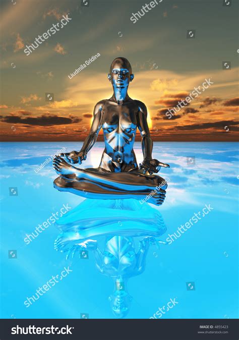Naked Girl In Lotus Pose Fantasy 3d Scene Stock Photo 4855423 Shutterstock