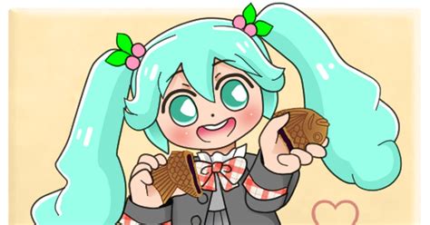 初音ミク ミクちゃん と たい焼き💕 きッぷ・プレリュード・いしかわのイラスト Pixiv