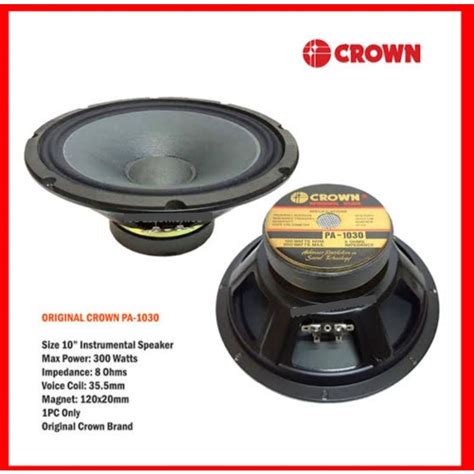 CROWN PA 1030 10 PROFESSIONAL INSTRUMENTAL SPEAKER 300W Shopee